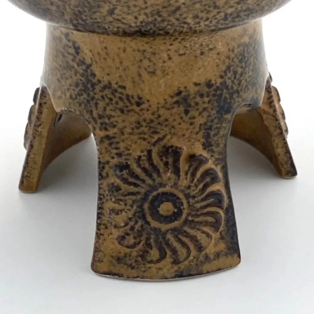 Vtg Art Pottery Candle Holder Made in Japan Holds 3